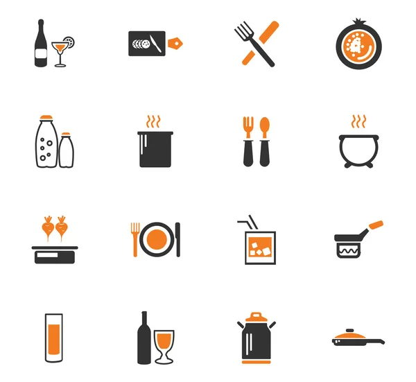 食物和厨房图标设置 — 图库矢量图片