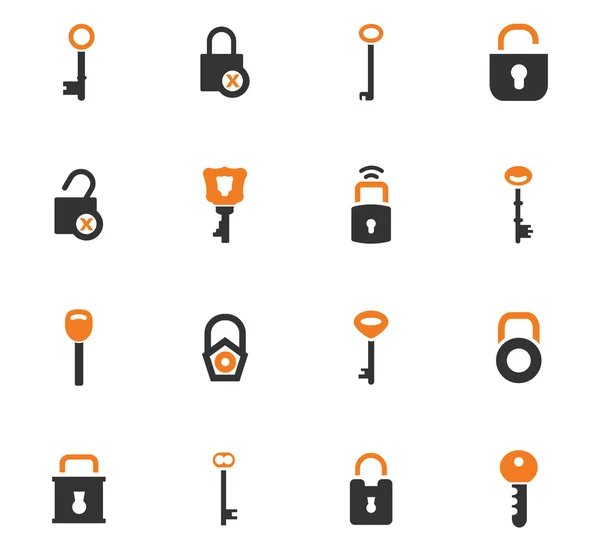 Conjunto de ícones de bloqueio e chave — Vetor de Stock