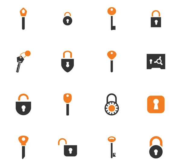 Lock and Key icons set — Stock Vector