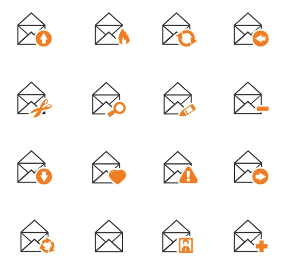Set pictograme poștă și plic — Vector de stoc