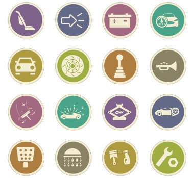 Araba Dükkanı Icons set
