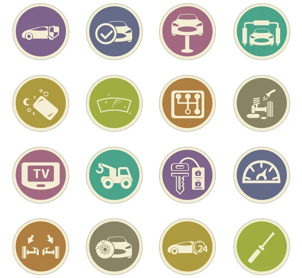 Tienda de coches iconos conjunto — Vector de stock