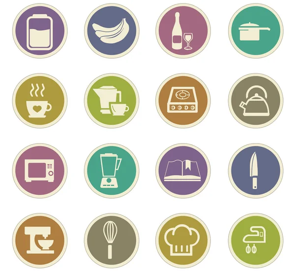 Food and kitchen icons set — Stock Vector