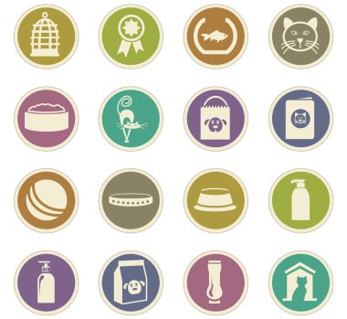 Evcil hayvan Icons set için ürünler
