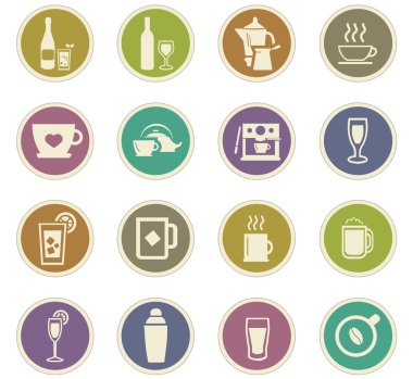 İçecekler simgeler hazırlanması için mutfak eşyaları