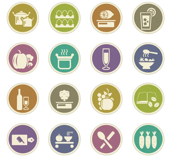Food and kitchen icons set — Stock Vector