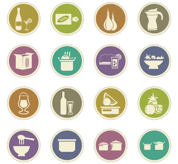 Aliments et icônes de cuisine ensemble — Image vectorielle