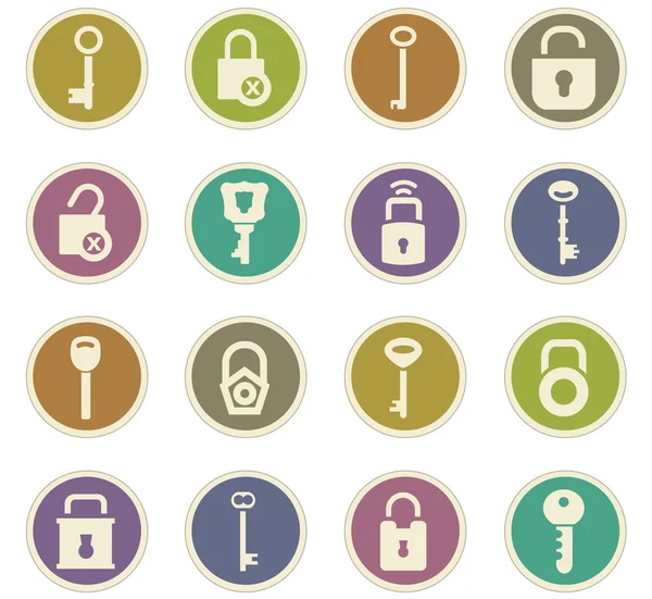 Lock and Key icons set — Stock Vector