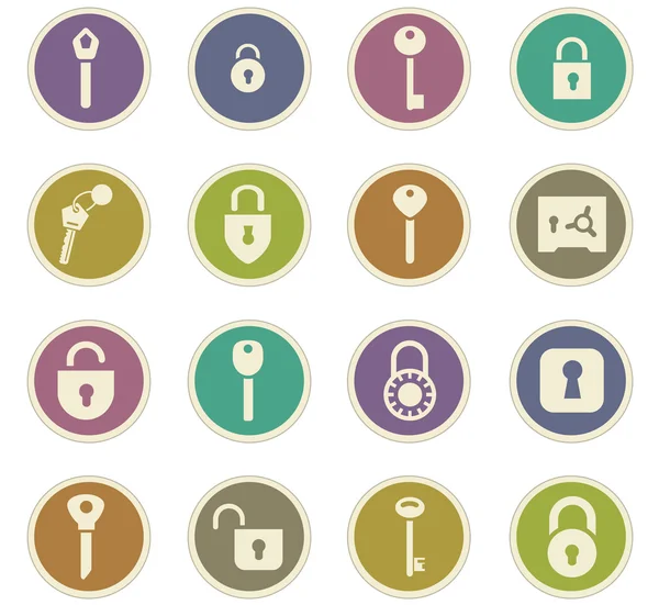 Lock and Key icons set — Stock Vector