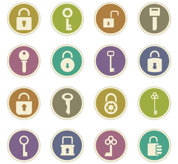 Lock and Key icons set — Stock Vector