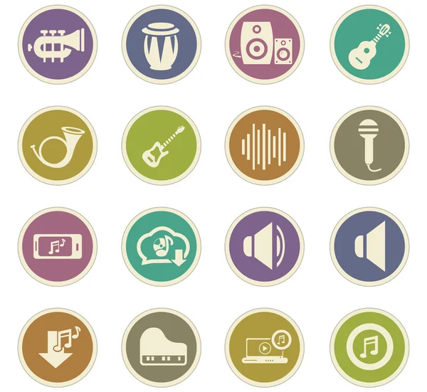 Conjunto de iconos musicales — Vector de stock