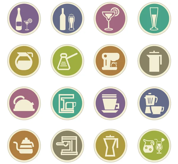Ustensiles pour la préparation de boissons icônes — Image vectorielle