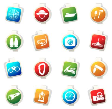 Aktif istirahat Icons set