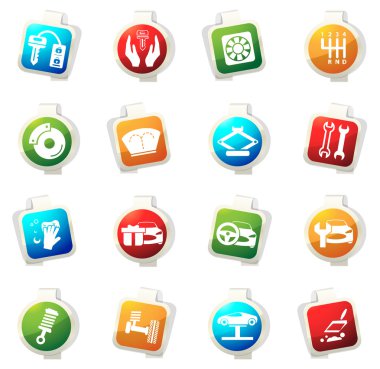 Araba Dükkanı Icons set