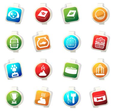 Evcil hayvan Icons set için ürünler