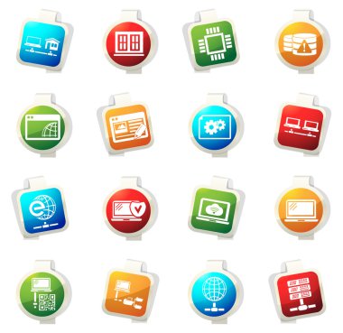 Internet, sunucu, ağ Icons set
