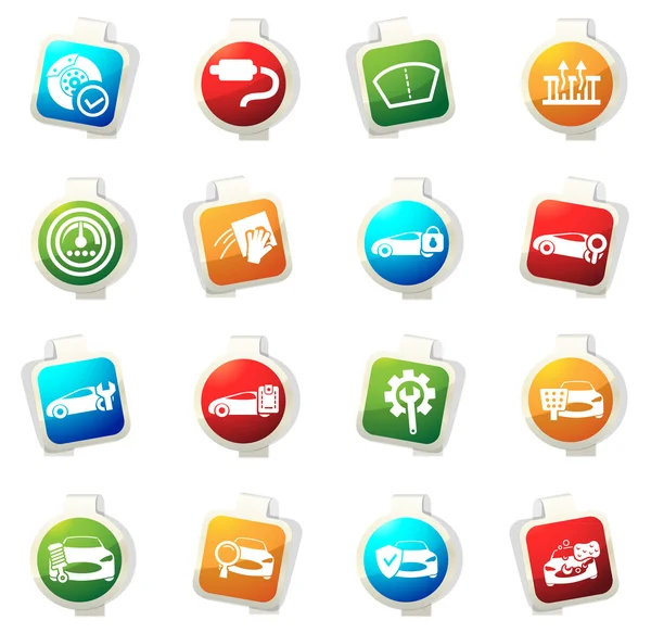 Tienda de coches iconos conjunto — Vector de stock