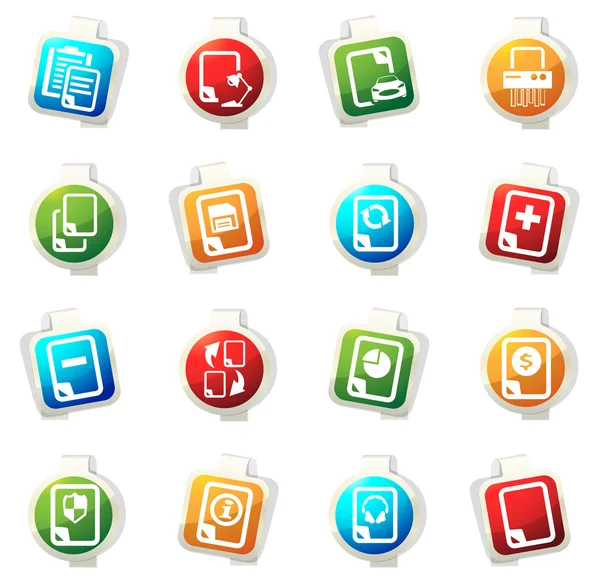 Documents icons set — Stock Vector