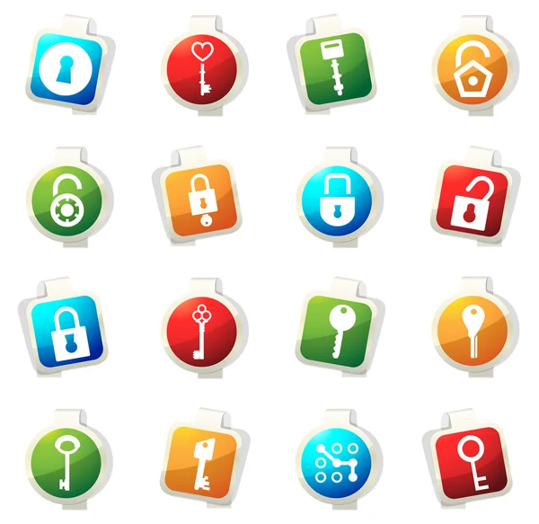 Lock and Key icons set — Stock Vector