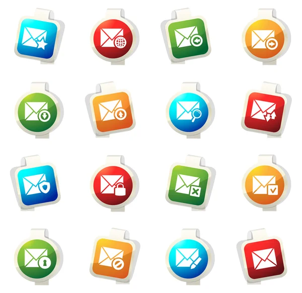 Mail and envelope icons set — Stock Vector