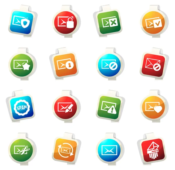 Mail and envelope icons set — Stock Vector