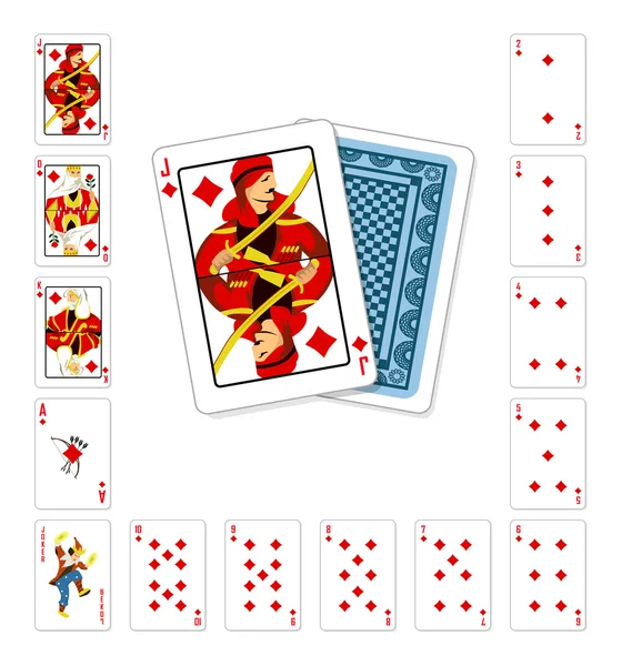 Jogar cartas diamante Jack — Vetor de Stock