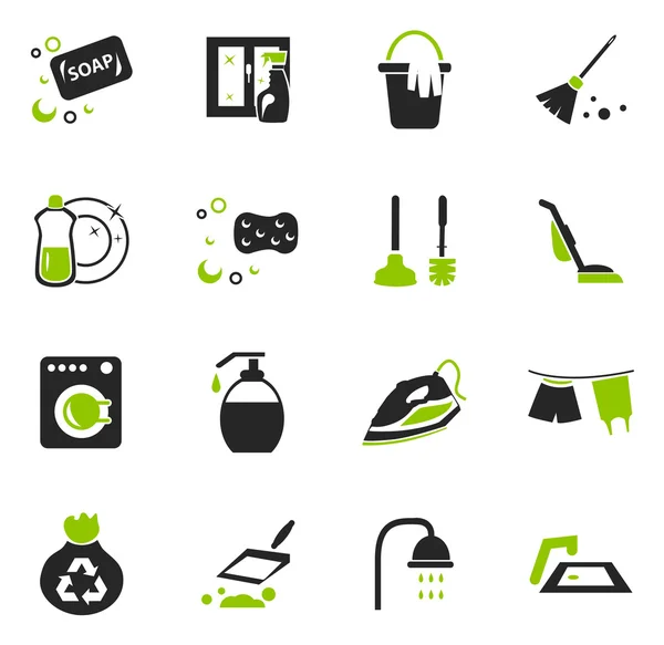 Schoonmaak bedrijf icons set — Stockvector