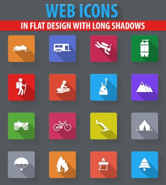 Aktif istirahat Icons set