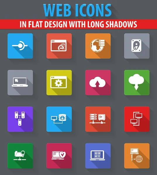 互联网、 服务器、 网络图标集 — 图库矢量图片