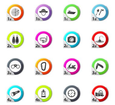 Aktif istirahat Icons set