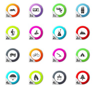 Aktif istirahat Icons set