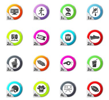 Amerikan futbolu Icons set