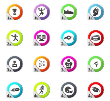 Amerikan futbolu Icons set