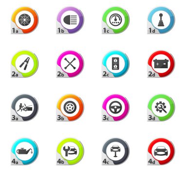 araba servisi bakım simgesi seti