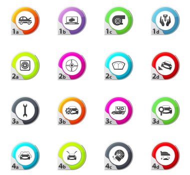 Araba Dükkanı Icons set