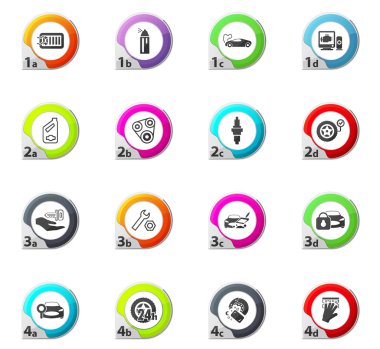 Araba Dükkanı Icons set