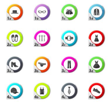Giyim mağaza Icons set