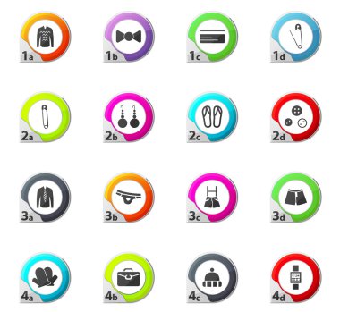 Giyim mağaza Icons set