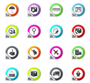 nakliye ve teslimat Icons set