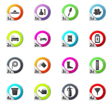 Bahçe araçları koleksiyonu simgeler kümesi