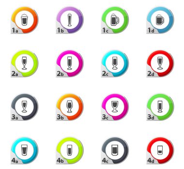 Gözlük ve bardak Icons set