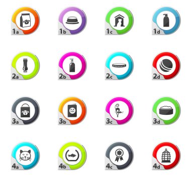 Evcil hayvan Icons set için ürünler