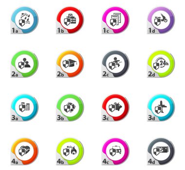 Vektör sigorta Icons set