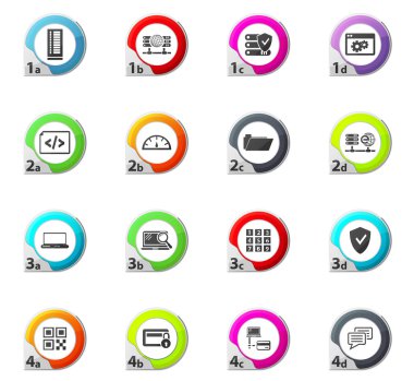 Internet, sunucu, ağ Icons set