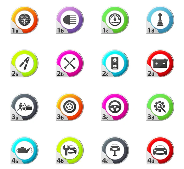 araba servisi bakım simgesi seti