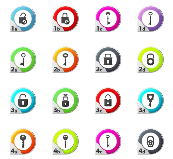 Set di icone serratura e chiave — Vettoriale Stock