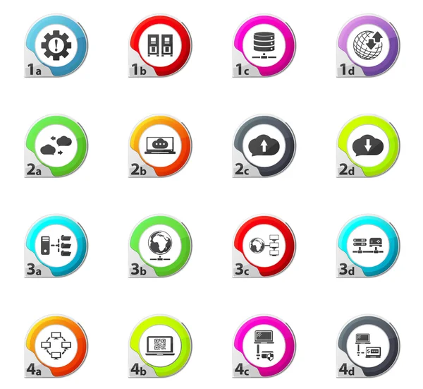 Internet, sunucu, ağ Icons set