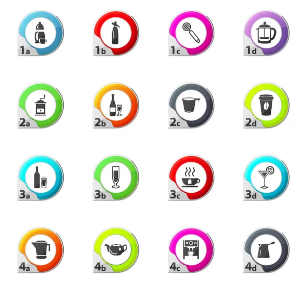 İçecekler simgeler kümesi için mutfak eşyaları
