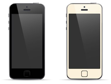 Gerçekçi smartphone koleksiyonu örnekler boş ekran ile