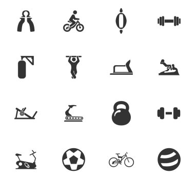 Spor ekipmanı simgeleri ayarlandı